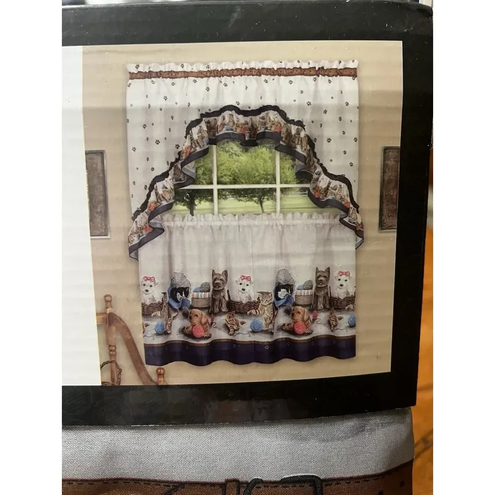 PRECIOUS PRINTED TIER & SWAG WINDOW CURTAIN SET 57